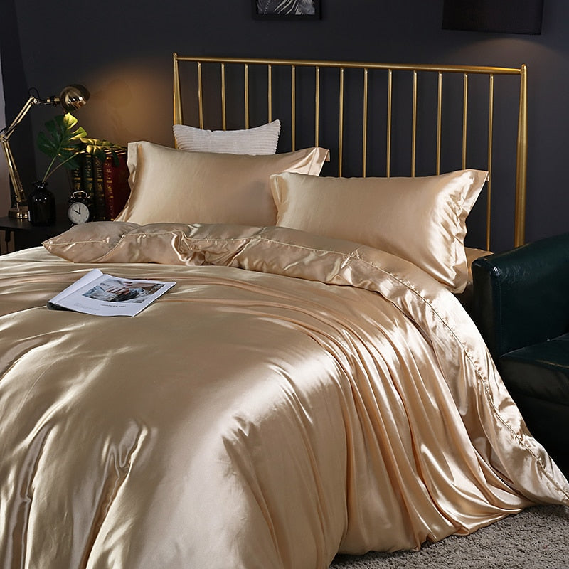 Mulberry Silk Bedding Set with Duvet Cover Fitted